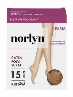 Satin 15 den -polvisukat 2-pack