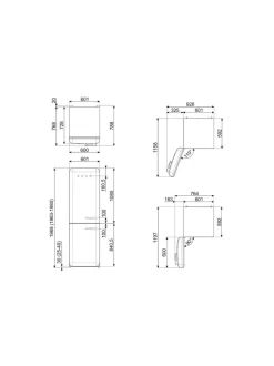 Smeg FAB32LOR5 -jääkaappipakastin, oranssi vasenkätinen