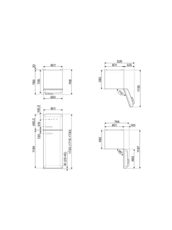 Smeg FAB30RLI5 -jääkaappipakastin, lime oikeakätinen
