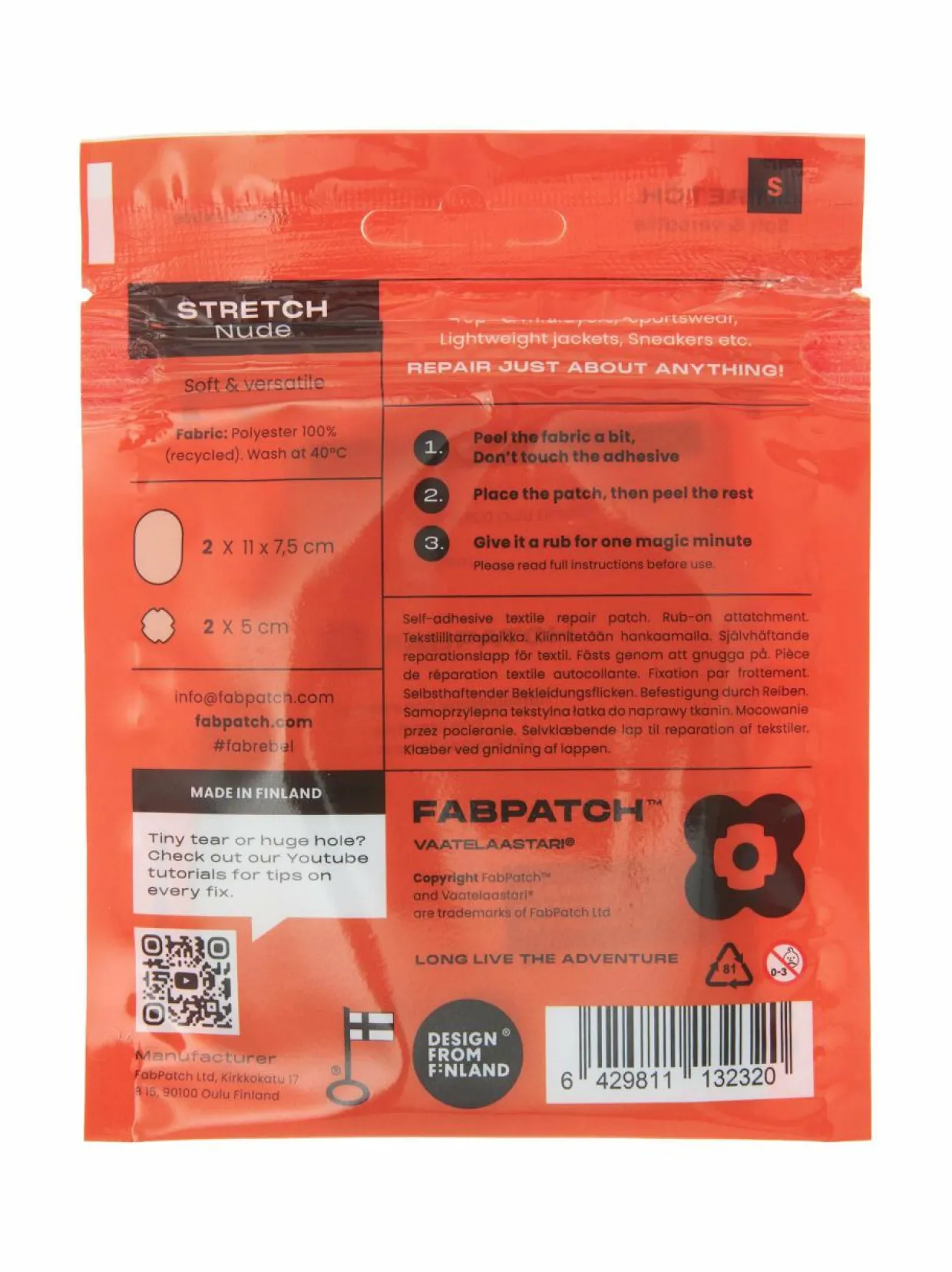 Stretch-tekstiilin korjauslaastari