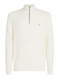 Stripe Structure Zip Mock -neulepaita