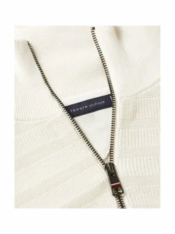 Stripe Structure Zip Mock -neulepaita