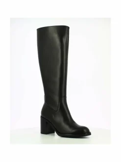 Tall Boot Block Heel -nahkasaapaat