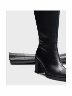Tall Boot Block Heel -nahkasaapaat