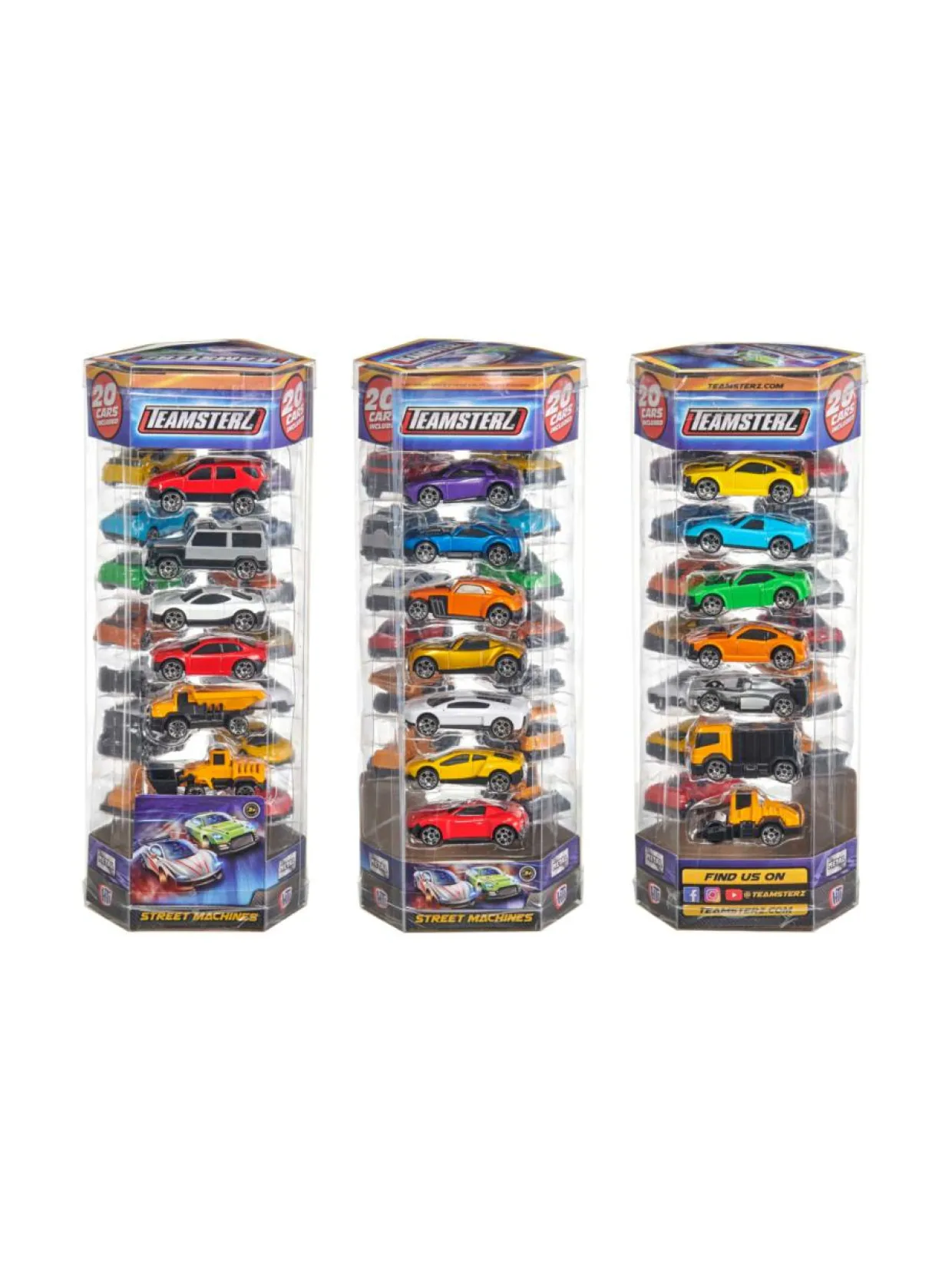 TEAMSTERZ Metalliautosetti, 7 cm, 20 kpl