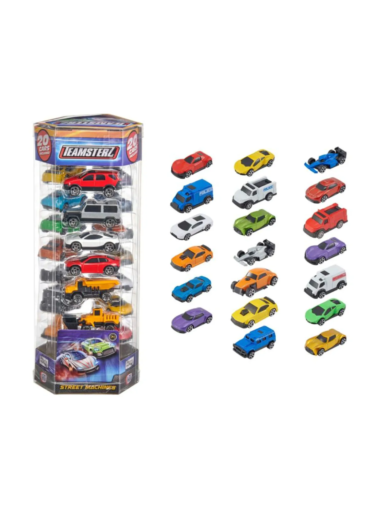 TEAMSTERZ Metalliautosetti, 7 cm, 20 kpl