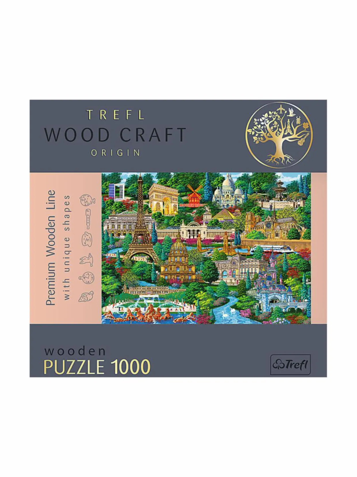 TREFL Puinen palapeli Ranskan kuuluisat paikat, 1000 palaa