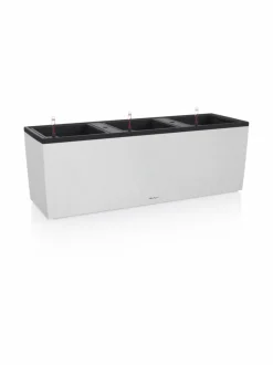 Trio Stone Valkoinen Altakasteluruukku 100x32cm, korkeus 34cm + jalat 15 cm + köynnöskehikko