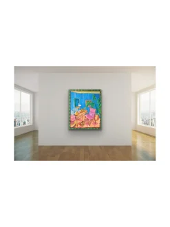 Unelmien olohuone, akryylimaalaus 100x80 cm, Pia Rydman