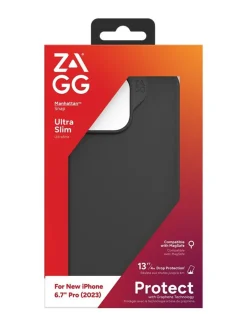 Zagg Manhattan Snap - musta suojakuori iPhone 15 Pro Max